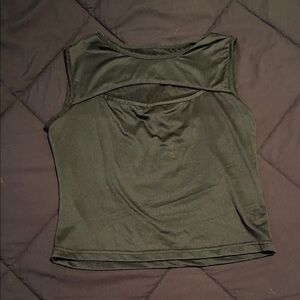 SHEIN Olive Green Sleeveless Tank Top